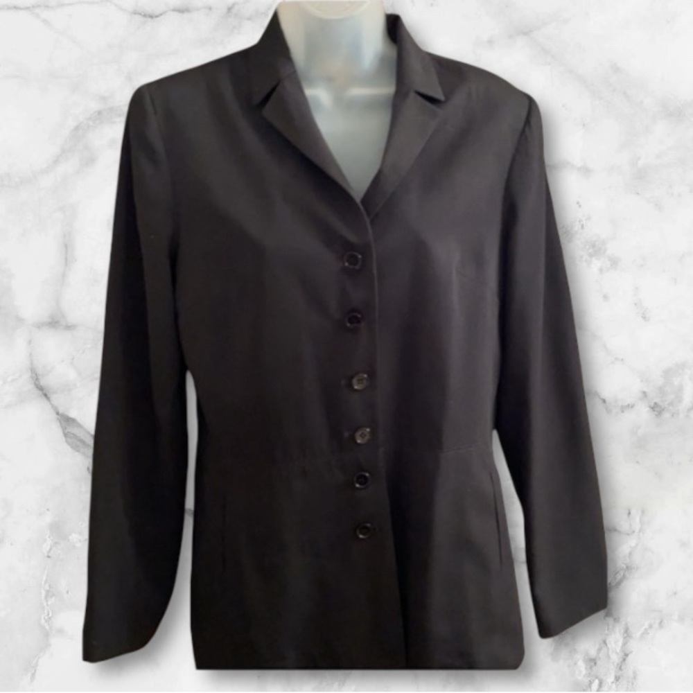 Ice Cube Women’s Button down Vneck Black Collared Blazer by Michael Size 12